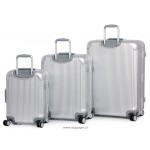 IT Luggage sada stříbrných ABS kufrů s hliníkovým rámem, 8 koleček