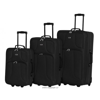 IT Luggage Polyester 2 kolečka, černé, sada 3 kusů